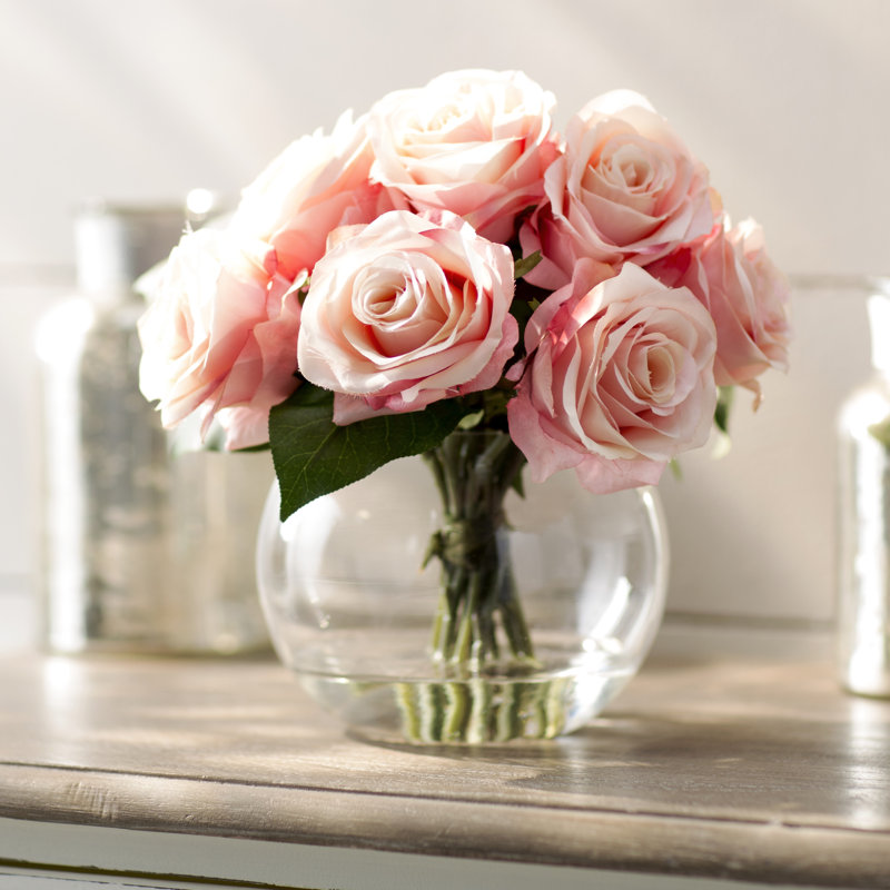 Ophelia & Co. Roses in Glass Vase & Reviews Wayfair